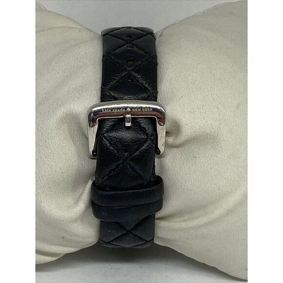 Kate Spade 0125 Women\'s Black Leather Analog White Dial Quartz Wrist Watch XX904